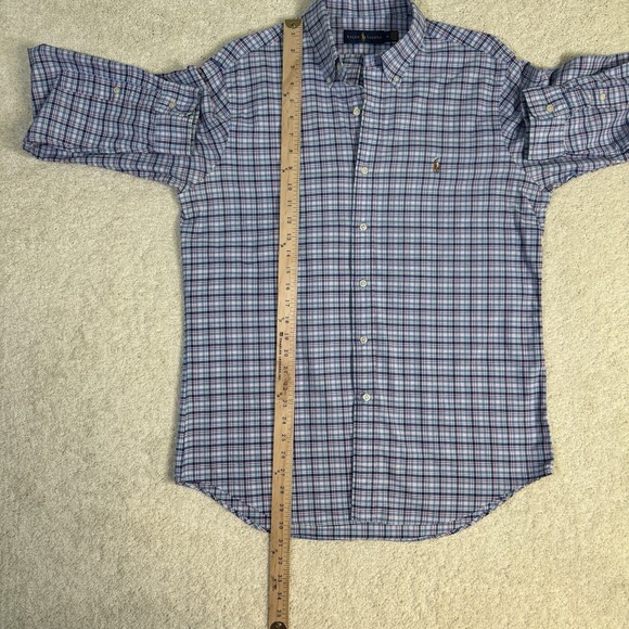 Ralph Lauren Men's M Multicolor Flesh Pony Plaid Long Sleeve Button Down Shirt‎ - Picture 5 of 8